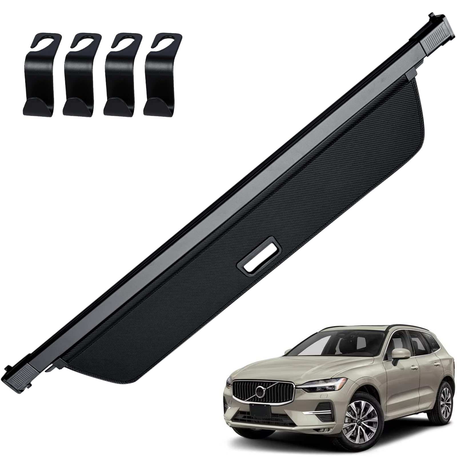 AUXKO Retractable Cargo Cover for Volvo XC60 2026-2018 Trunk Cargo Cover Luggage Security Shade Cover for 2026 2025