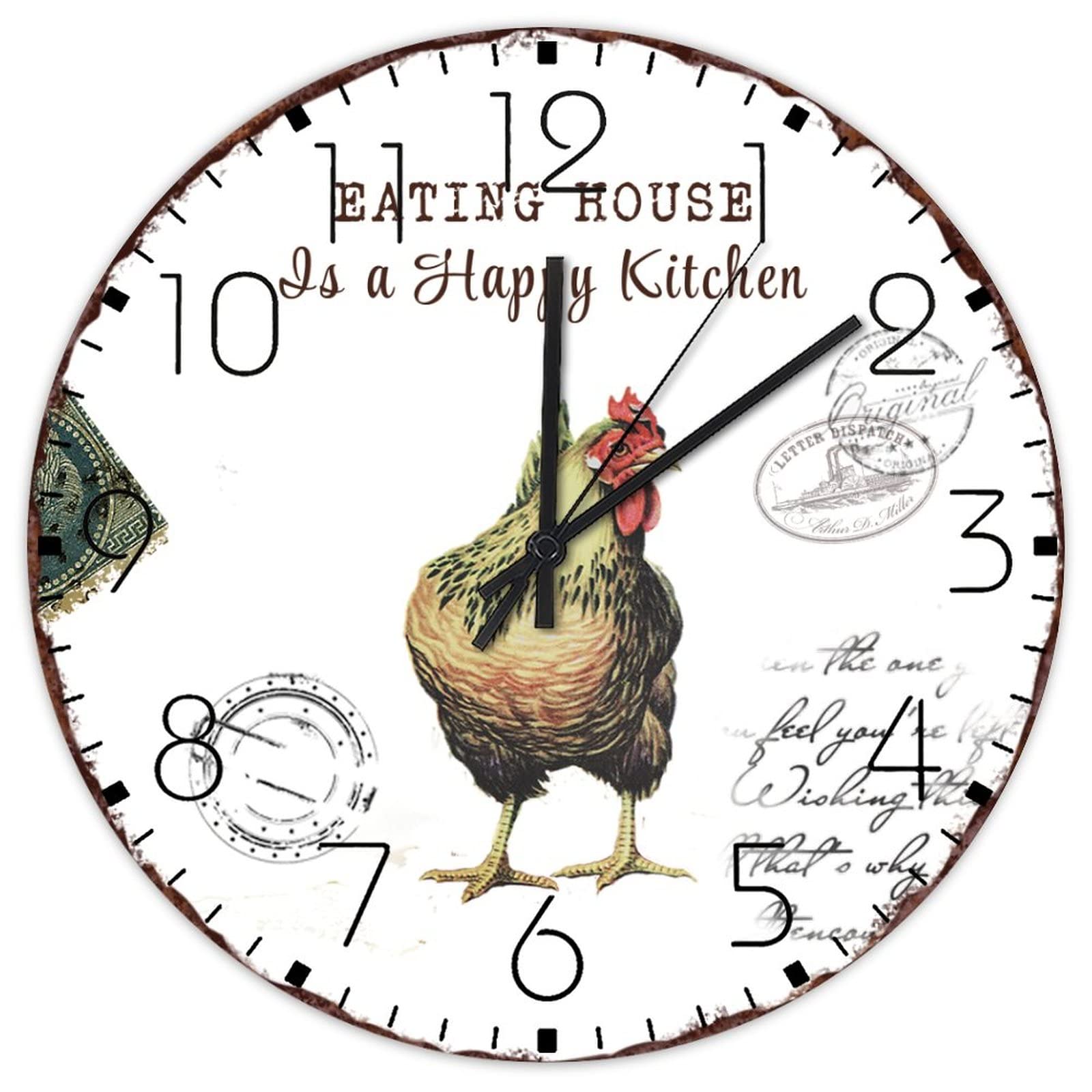Horloge murale analogique en bois de 30,5 cm style minimaliste