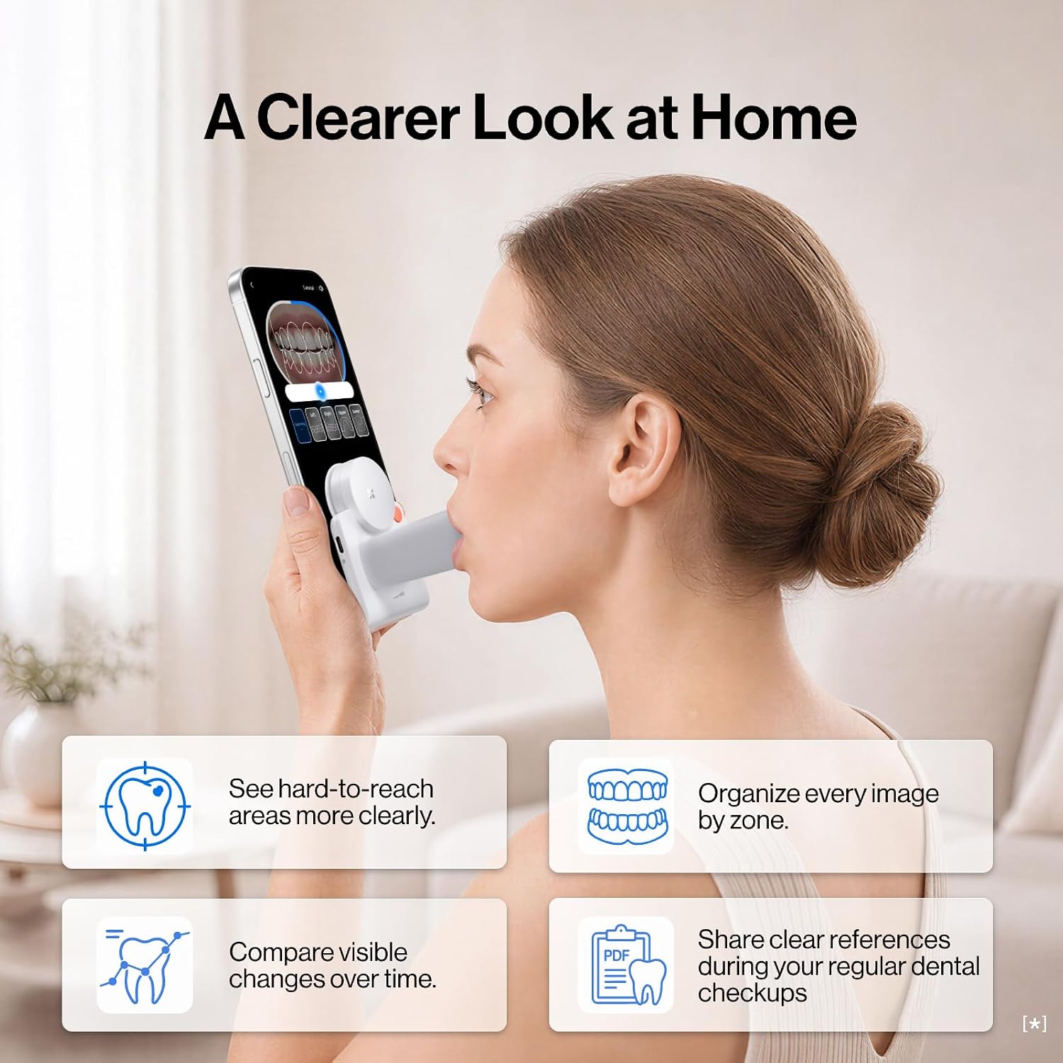 usmile D-lite OralCam Oral Camera for Home, 90-Day Battery