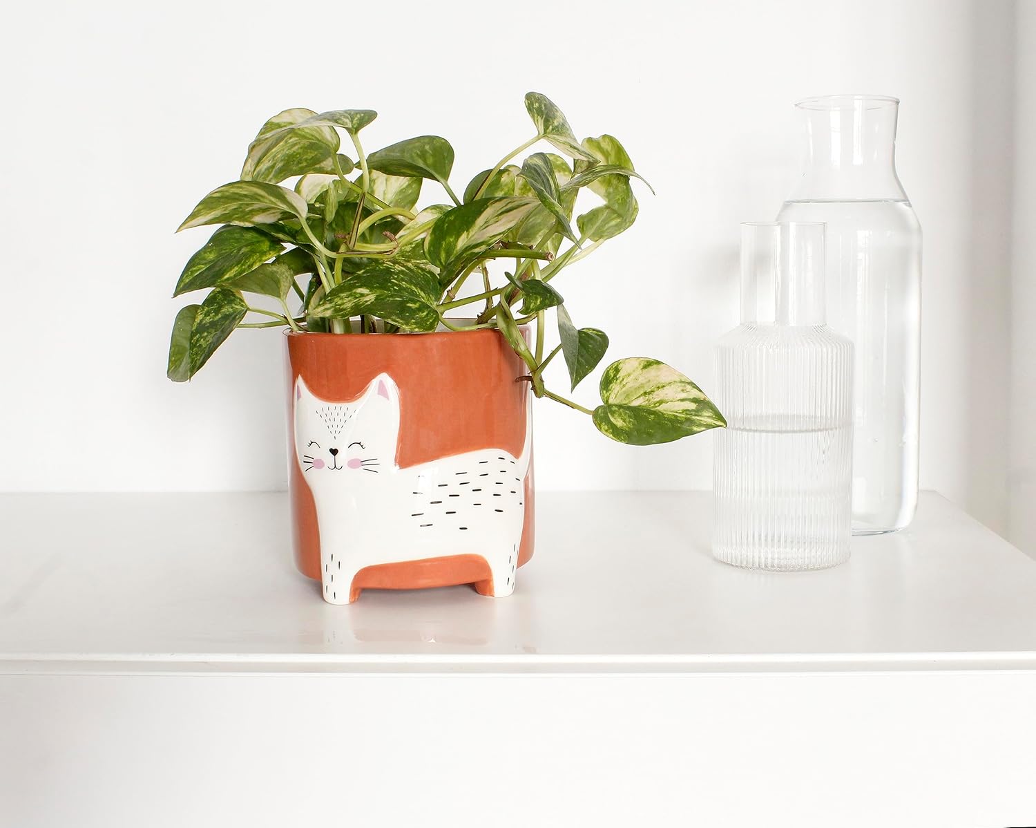 Winkee - Animal Flower Pot Dog Ceramic Flower Vase for Creative Decoration - Modern Flower Vase | High-Quality Decoration | Gift for Mother's Day, Birthday, Christmas