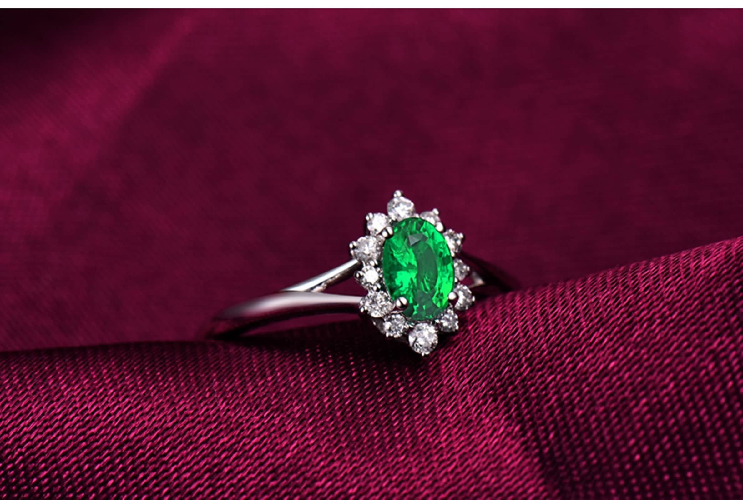 Anillos de piedras preciosas para mujer, oro de 18 quilates/plata de ley 925 con forma de flor con esmeralda creada en laboratorio, anillo de compromiso de 1 quilate, esmeralda sintética Cubic Zirconia