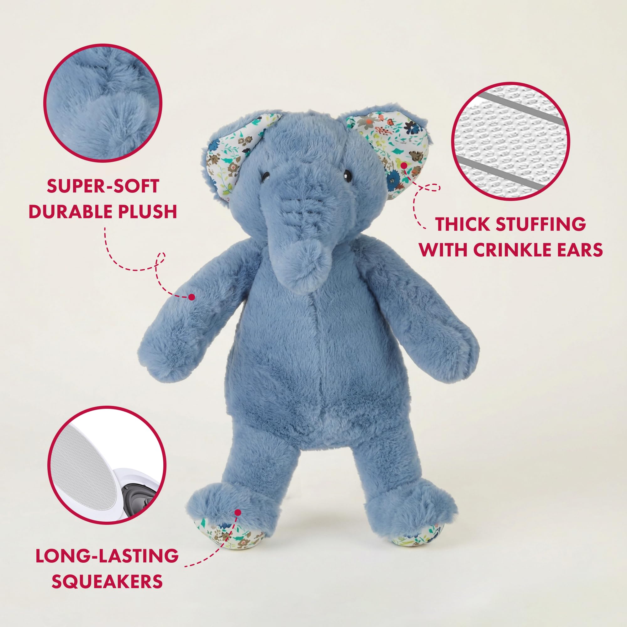 Pet Lou Petlou - Juguetes de peluche para perro, juguete para perros arrugados, juguetes interactivos para masticar perros pequeños, grandes, juguetes para perros pequeños, 15 promociones, color azul