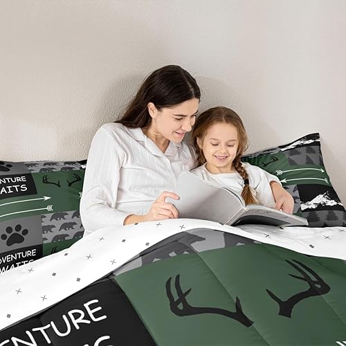 Miniatura 6 de Juego de edredón con estampado de oso para niñas y niños, edredón decorativo de animales de oso de dibujos animados, juego de ropa de cama