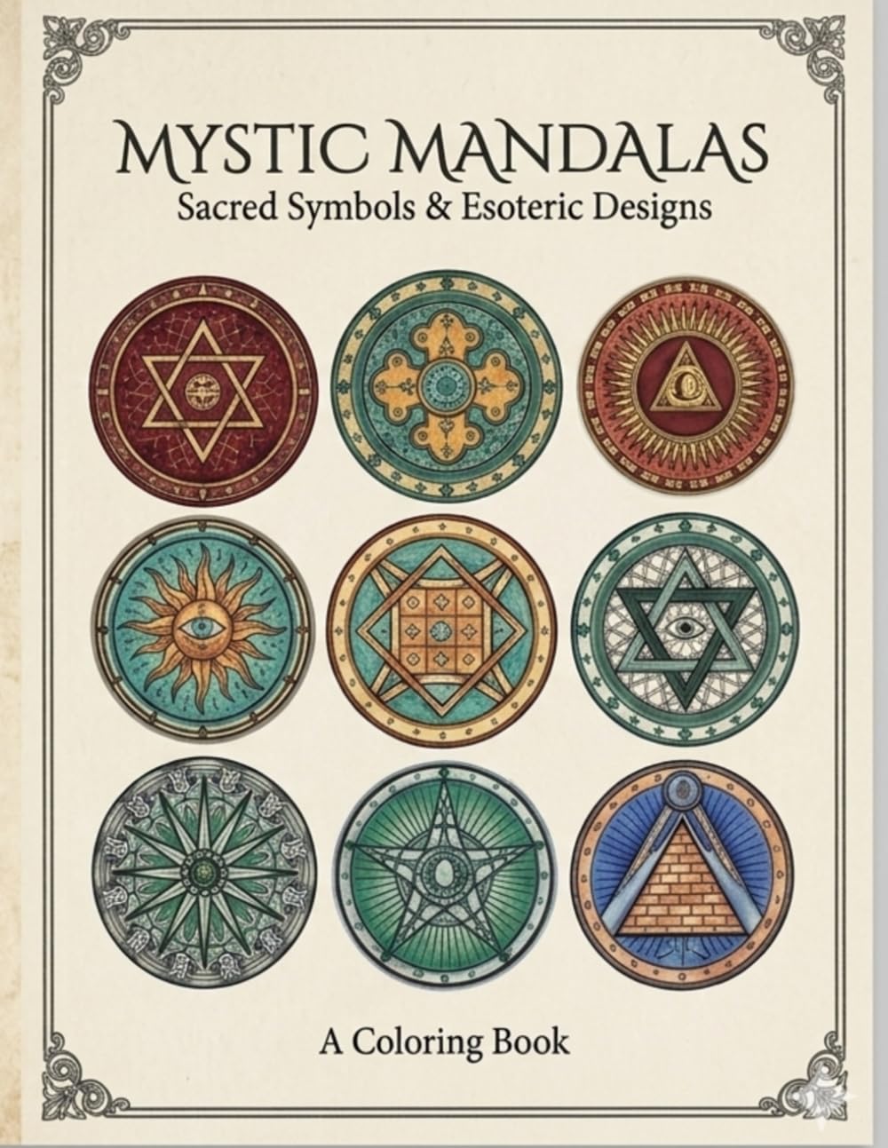 Mystic Mandalas: Sacred Symbols & Esoteric Designs: An Adult Coloring Book for Meditation, Stress Relief, and Spiritual Creativity