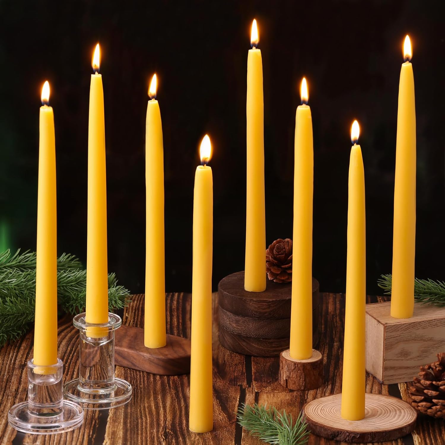 4 Pack Pure Beeswax Taper Candles, 10 Inch Beeswax Tall Candles 10Hours Long Burn - Smokeless & Dripless Candlesticks for Light, Dinner, Table Centerpieces, Home Decor - Image 8