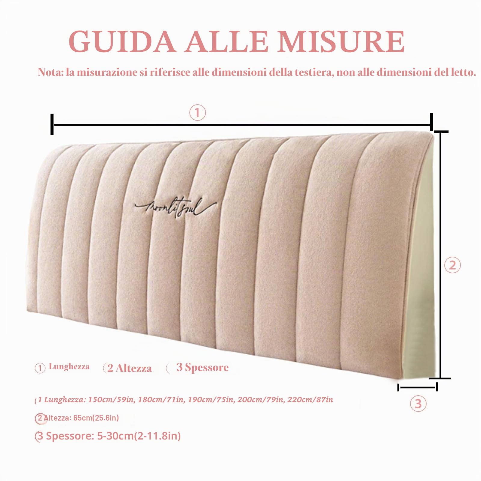 YUEZHONG Copri Testieraletto Spesso, Copri Testiera Imbottita In Velluto Per Matrimoniale, Antipolvere Per Arredamento Camera Da Letto Dormitorio (Gary, 190x65cm/75x26in)
