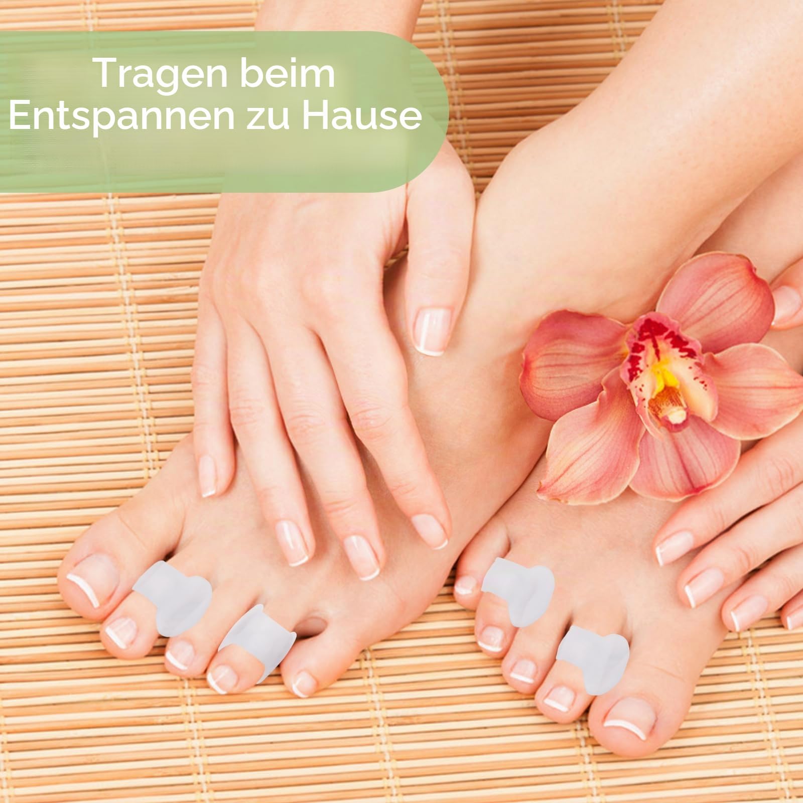 ORUZA 10 Stück Zehentrenner, Silikon Zehenspreizer Zehenspreizer Kleiner Zeh Toe Spreader für Bunion Verhinderung von Reibung und Druckentlastung