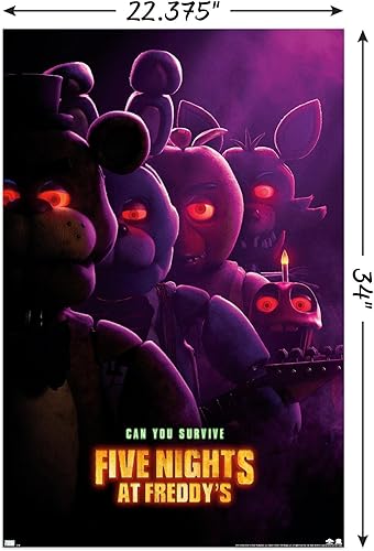 Miniatura 3 de Trends International Five Nights at Freddy's Movie - Póster de pared de una hoja, 34 pulgadas de largo x 22.4 pulgadas de ancho, paquete de póster y