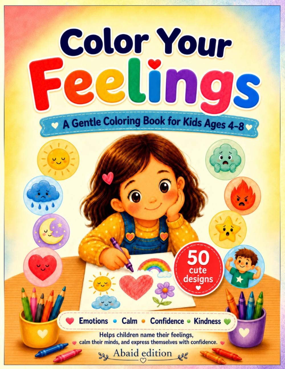 Color Your Feelings: A Gentle Coloring Book for Kids Ages 4–8 to Explore Emotions, Calm, Confidence & Kindness.