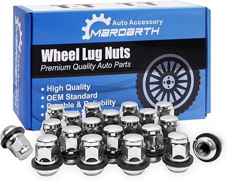 Set of 20, 12x1.5 Radius Lug Nuts with OE Style Washer Compatible with Honda Accord Civic S2000 CRZ DX LX EX