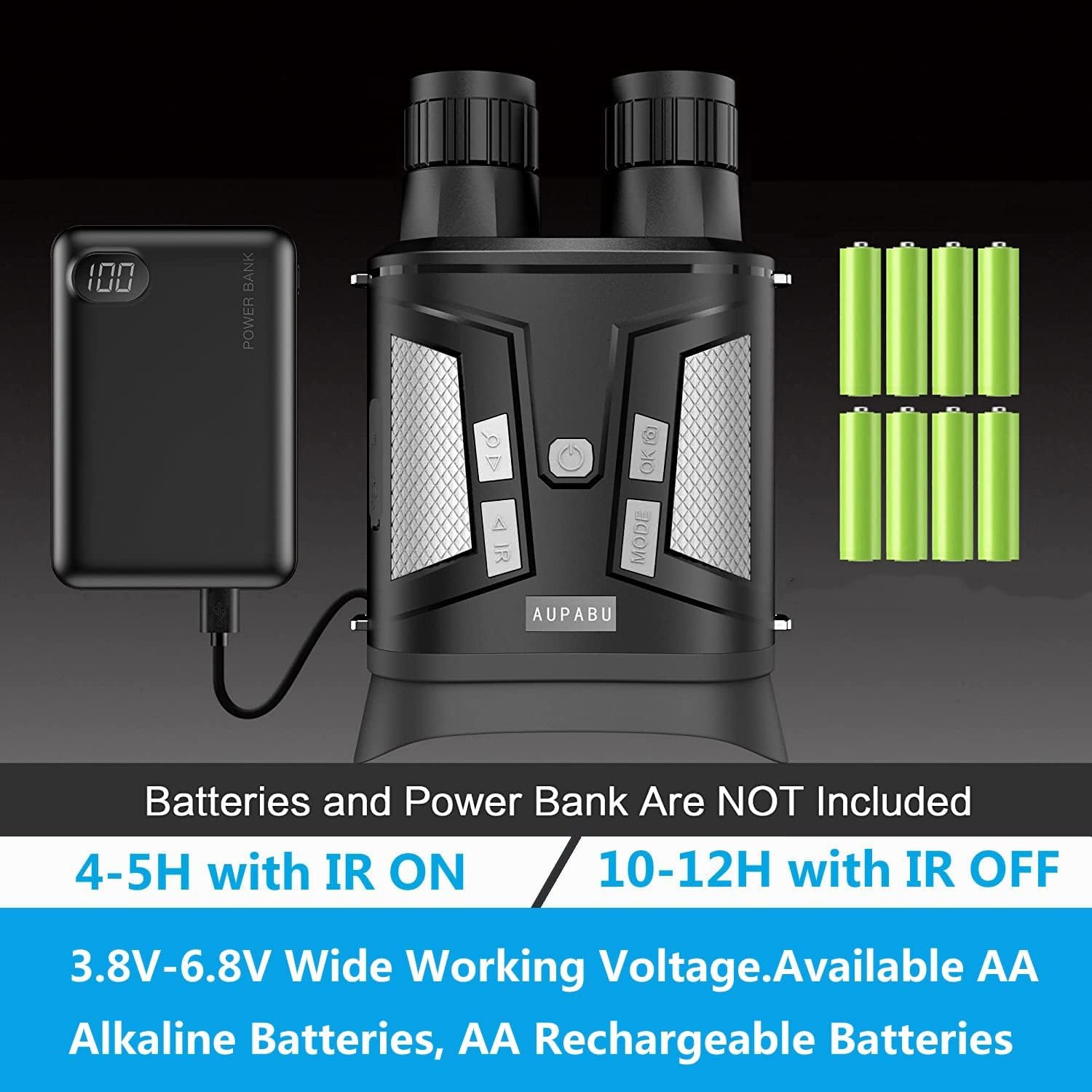 Digital Night Vision Binoculars for Adults with Infrared IR Illuminator Zoom for Hunting, Surveillance, Boating, Wildlife or Fishing, Saving Photo and Video, Night Vision and Day Goggles