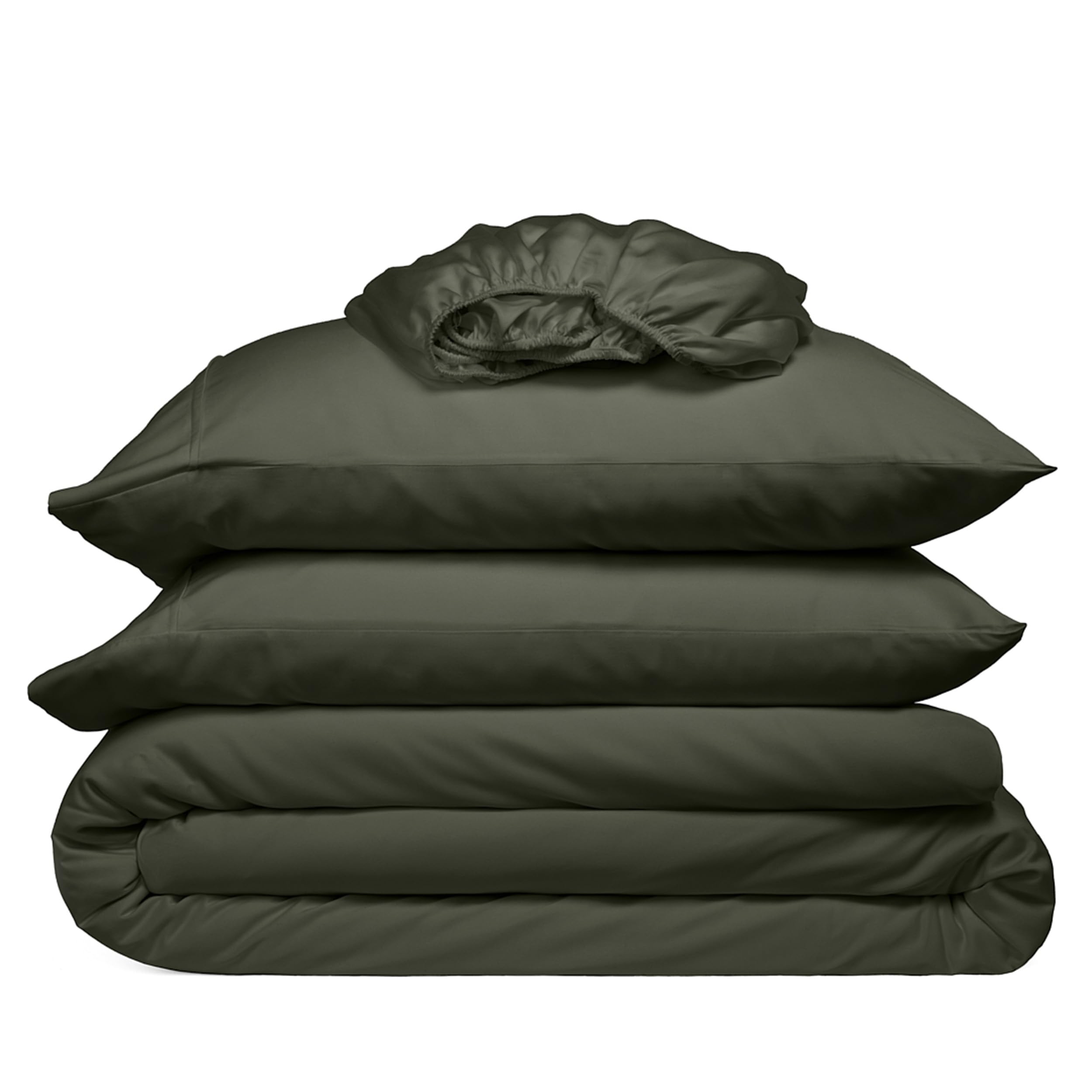 Cosy House Collection Grey 100% Rayon Derived From Bamboo Bed Sheet Set - Cooling, Breathable, Silky Soft Deep Pocket Bedding Set (King, )