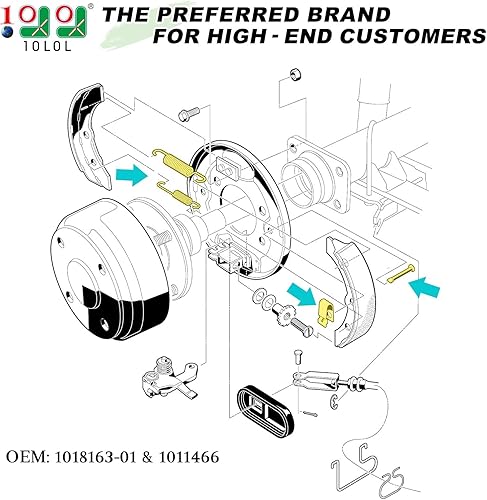 Miniatura 2 de 10L0L Kit de muelles de zapatas de freno para Club Car DS Precedent Golf Carts 1980-UP, reemplazar OEM # 1018163-01 1011466