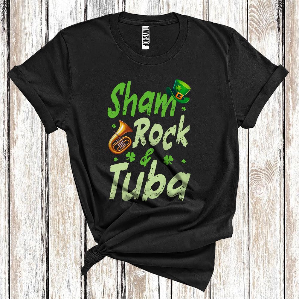 Shamrock and Tuba, Wonderful St. Patrick's Day Musical Instruments Player, Family Group Unisex T-Shirt
