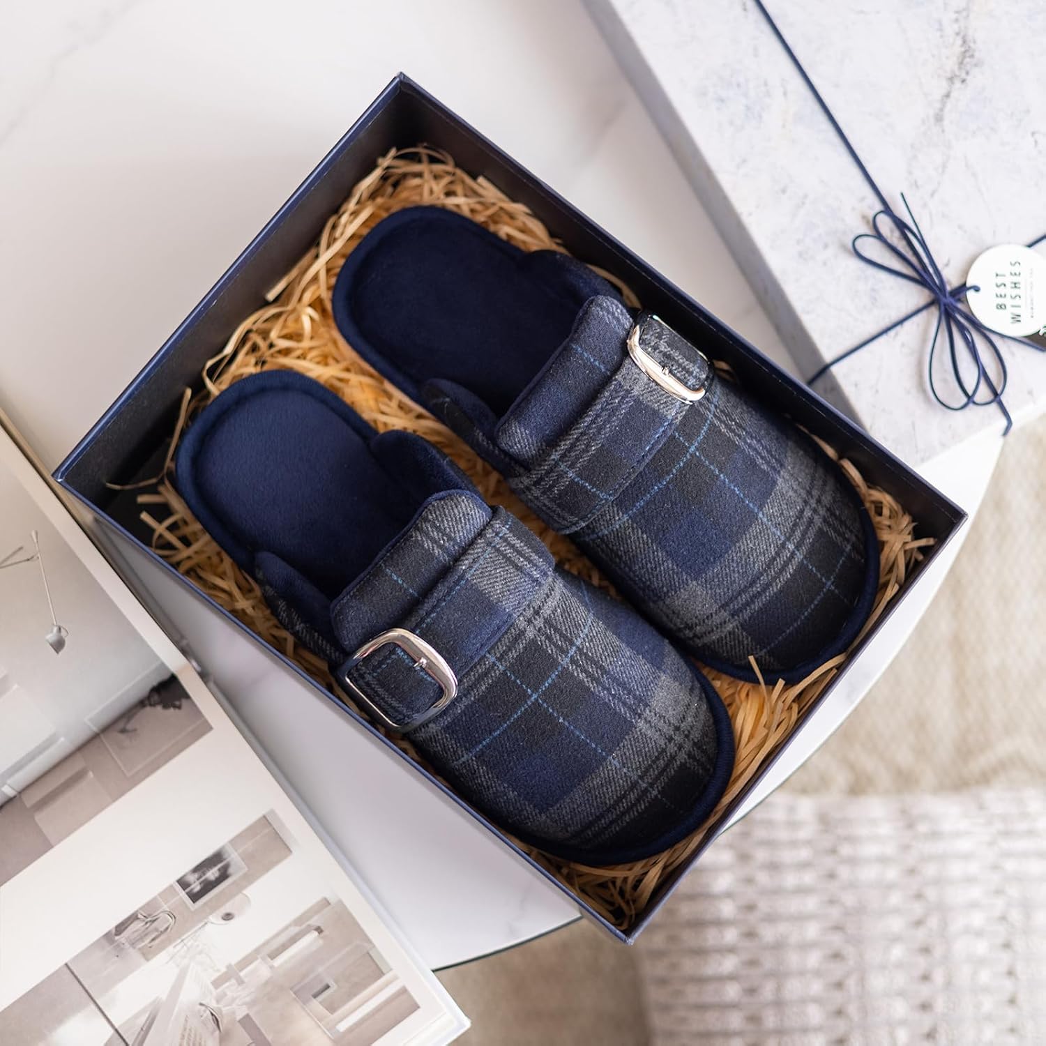 Fuzzy Slippers for Women with Memory Foam Warm Winter Suede House Slippers Shoes Indoor Outdoor Gifts For Women Faux Fur Anti-Skid - Image 3