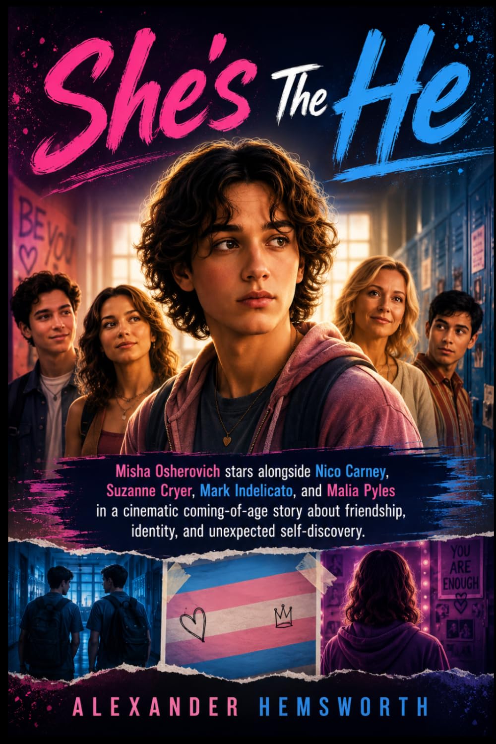 SHE'S THE HE: Misha Osherovich stars alongside Nico Carney, Suzanne Cryer, Mark Indelicato, and Malia Pyles in a cinematic coming-of-age story about ... identity, and unexpected self-discovery.