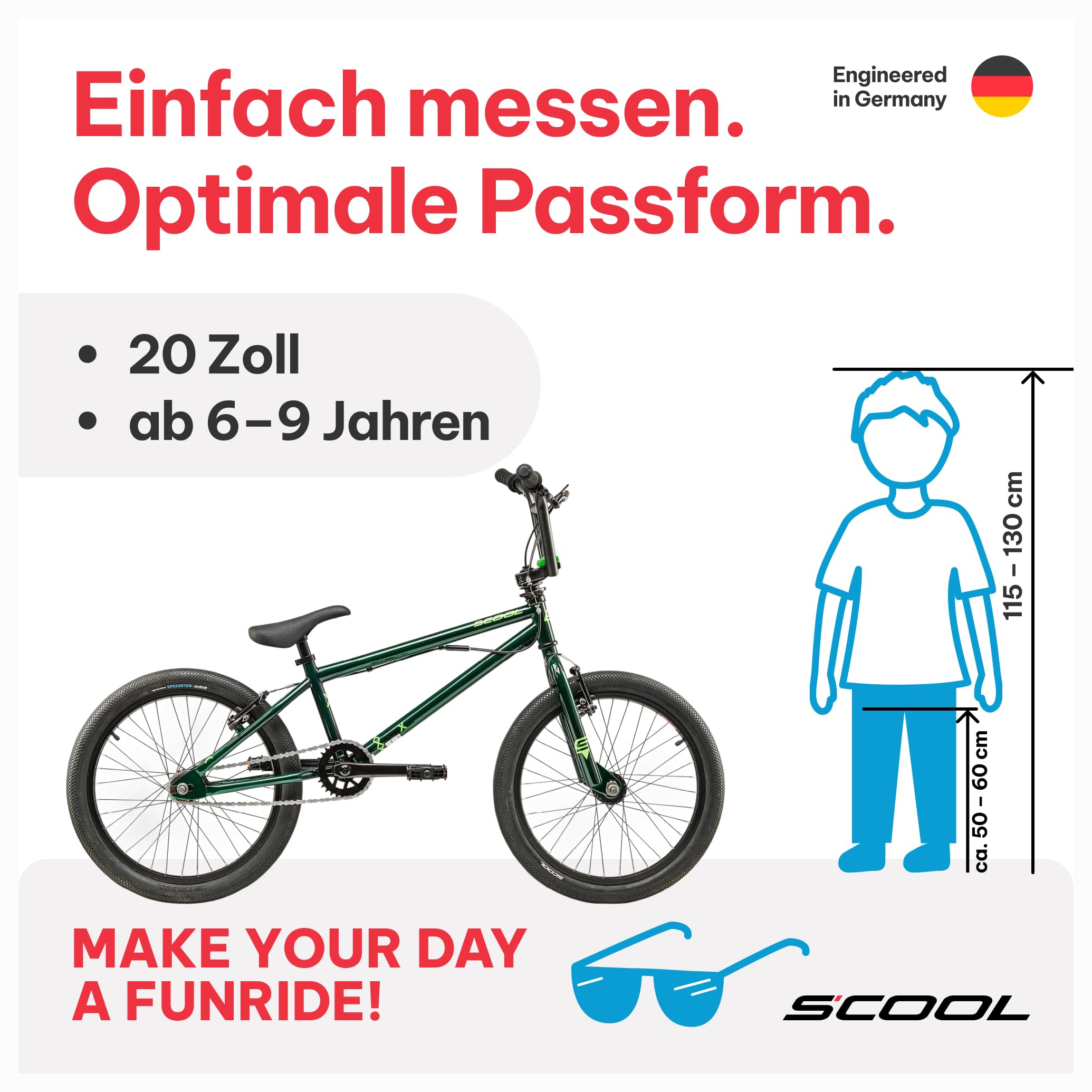 S'COOL XtriX BMX 16 et 20" 1 vitesse | Freewheel | BMX | Vélo pour garçons et filles | Vélo enfant avec composants de qualité supérieure | Roue libre