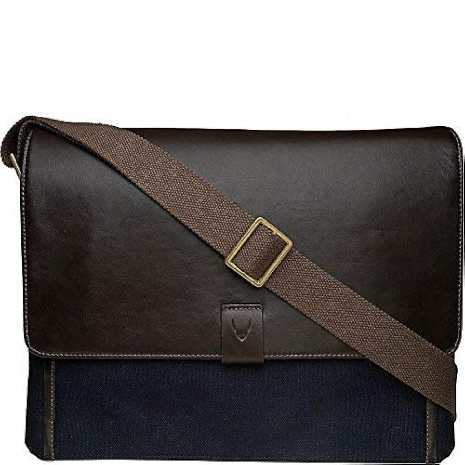 Hidesign Aiden Genuine Leather 15 Inch Laptop Shoulder Messenger Business Bag for Men & Women, Black