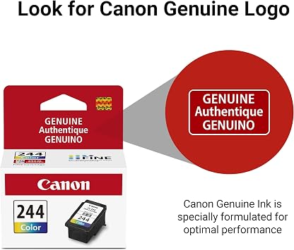 Canon CL-244 Genuine Color Ink Cartridge, Compatible with iP2820, MX492, MG2420/2520/2920/2922/2924/3020/2525, TS3120/302/302a/202/4520/3320