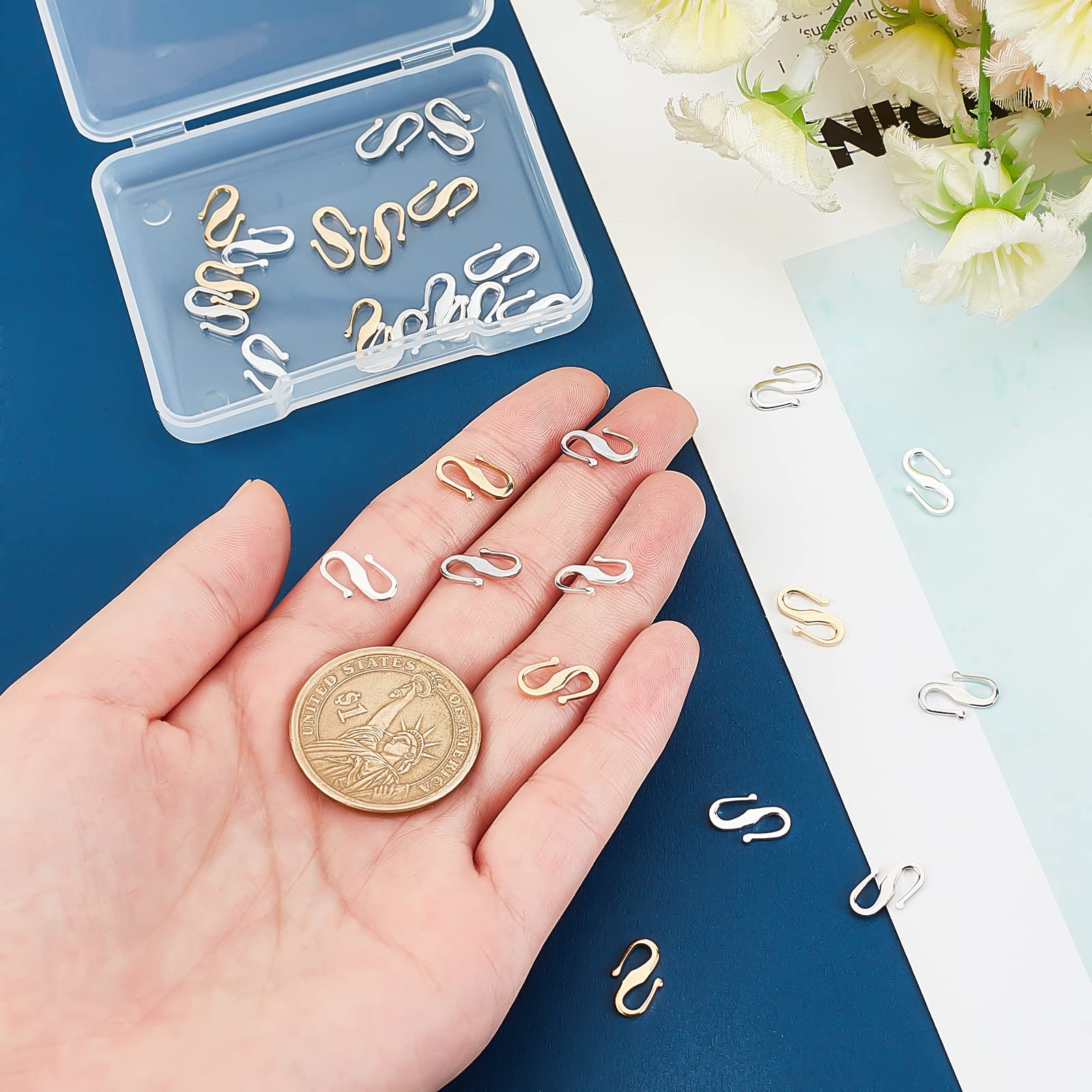 10 Sets S-Haken Verschlüsse 925 Sterling Silber - Für Halsketten & Armbänder