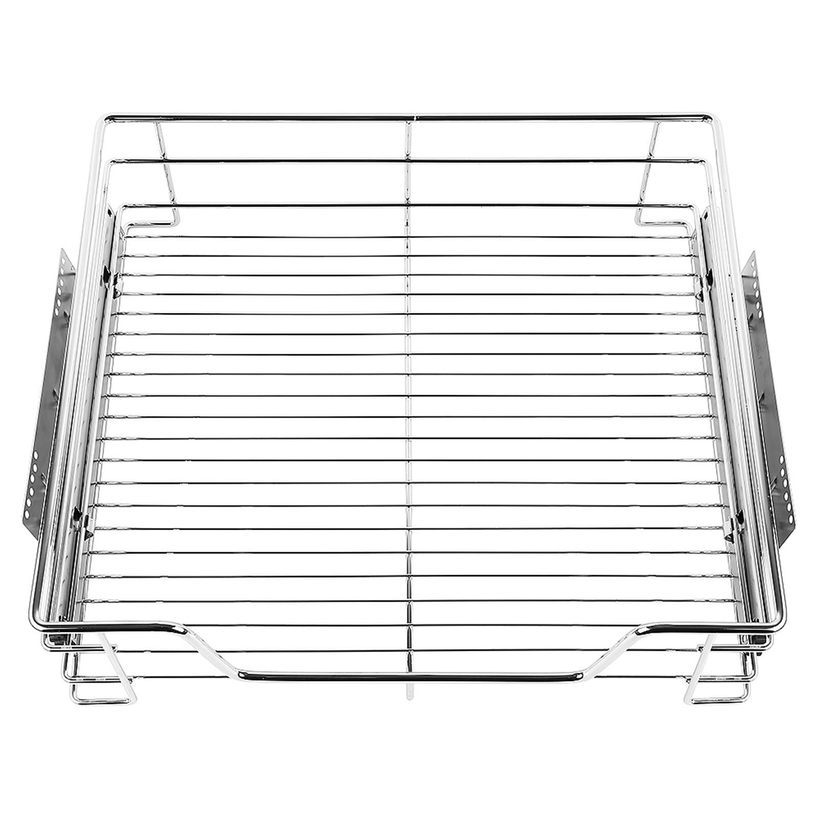 OHMG Cassetto Estraibile, Cestello Telescopico, Cassetto Cucina Mobile, Acciaio Cromato, Carico Massimo 20KG (60cm, 1PC)