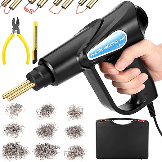Kit Riparazione Vetroresina Kit Riparazione Paraurti Auto - Saldatrice Plastica 50W Professionale Con Accessori Completi Pistola Termica