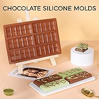 Vista 5 de Molde de barra de chocolate – Moldes antiadherentes para chocolate, molde profundo de silicona de grado alimenticio para pistacho de Dubai, dulces