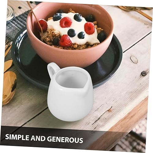 Miniatura 9 de YARDWE Jarra de crema con asa, 4 piezas de porcelana para crema, jarra de café y leche, jarras de crema de cerámica para café, té, leche, mermelada,