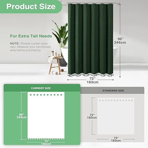 Vista 235 de Dynamene - Cortina de ducha, bohemia y rústica con rayas con chebrón en relieve, cortina texturizada para decoración de baño, juego de cortina A.