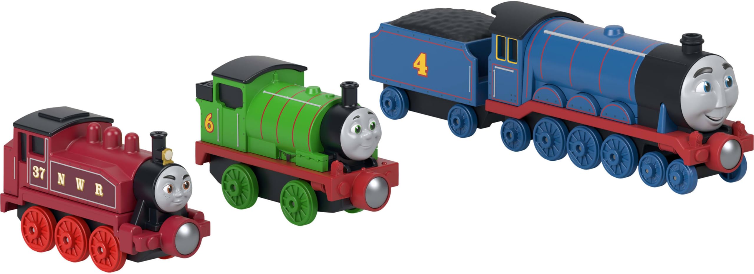 Percy, Rosie & Gordon Engine 3-Pack by Fisher-Price | Includes 3 Push-Along Die-Cast Metal Toy Train Engines with Magnetic Connectors