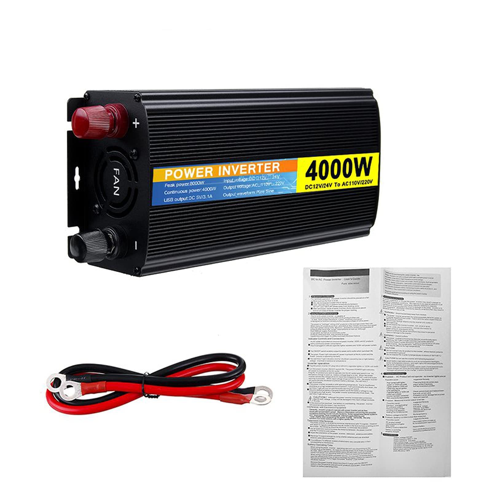 LLSS QWERTOUR Pure Sine Wave Inverter DC 24V To AC 220V 2000W 4000W 5000W Voltage Transformer Power Charger Converter Adapter Car Inverter