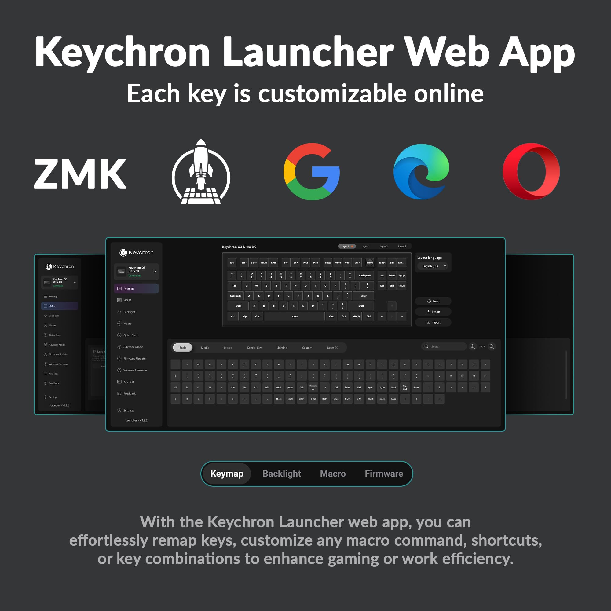 Keychron Q3 Ultra Wireless Mechanical Keyboard 8KHz Polling Rate, TKL 2.4G/Bluetooth 5.3/Wired Up to 660 Hours Long Battery Life, Hot-Swappable Aluminum RGB Gaming ZMK for Mac/Windows/Linux-Black — view 6