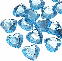 Vista 34 de MECCANIXITY 20 piezas de diamantes de imitación acrílicos de corazón de 0.98 pulgadas (0.984 in) con parte trasera plana, gemas de plástico