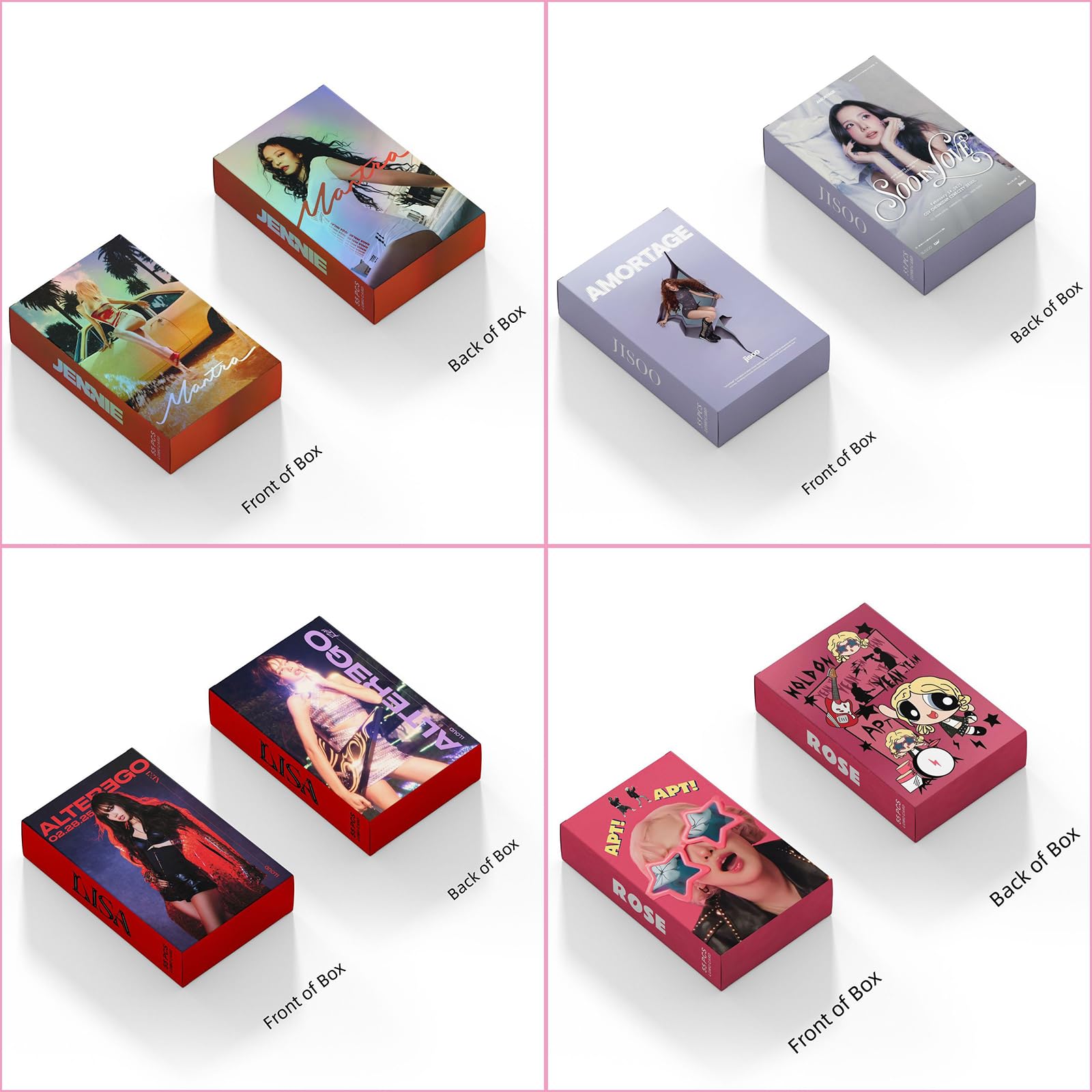 BlackPiink SOLO Photocards 4 Sets 220 pièces Cartes Album Born Merch