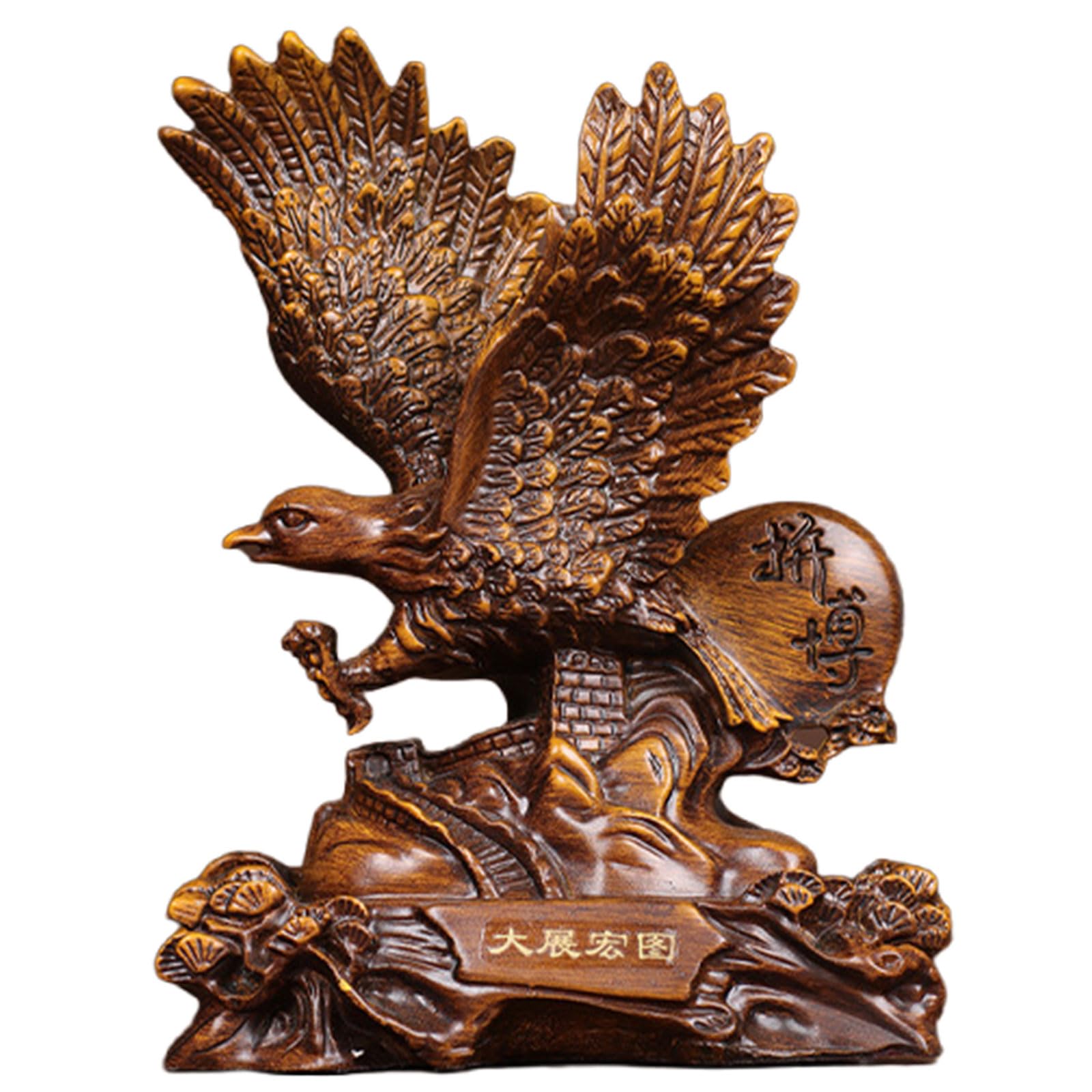 Zooeewly Eagle Statue Decor Resin Sculpture Collectible Figurine Decorative for Home Office Living Room Desktop Display Shows Authority Courage Gift for Eagle Lovers,Large