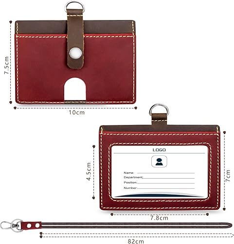 Vista 43 de Boshiho. Funda vertical, de piel, para tarjeta de identificación con cordón resistente., Bolso