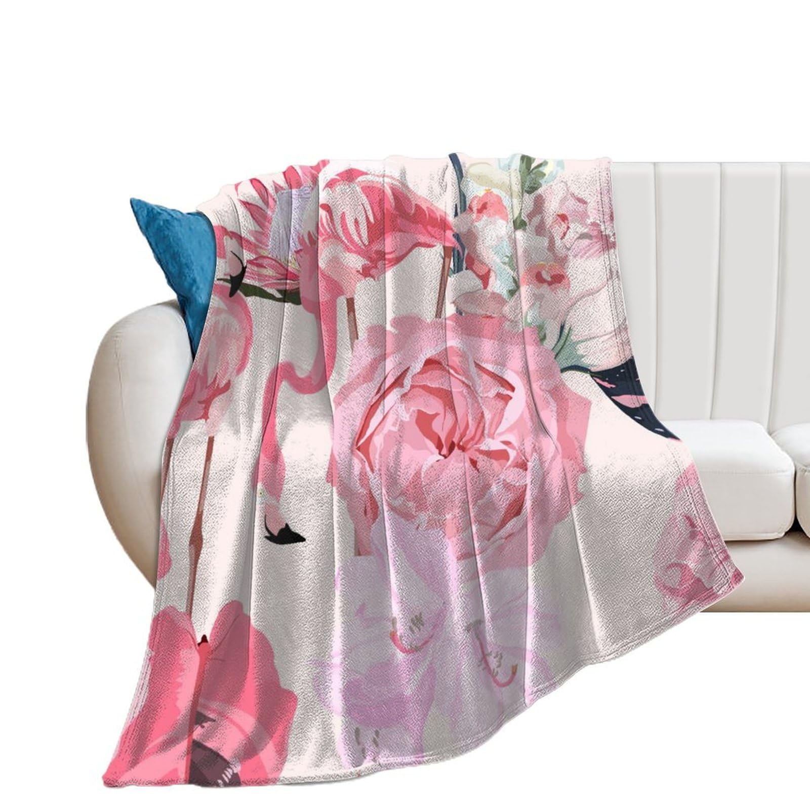 Couverture polaire aquarelle flamant source de douceur et bien-être chez soi