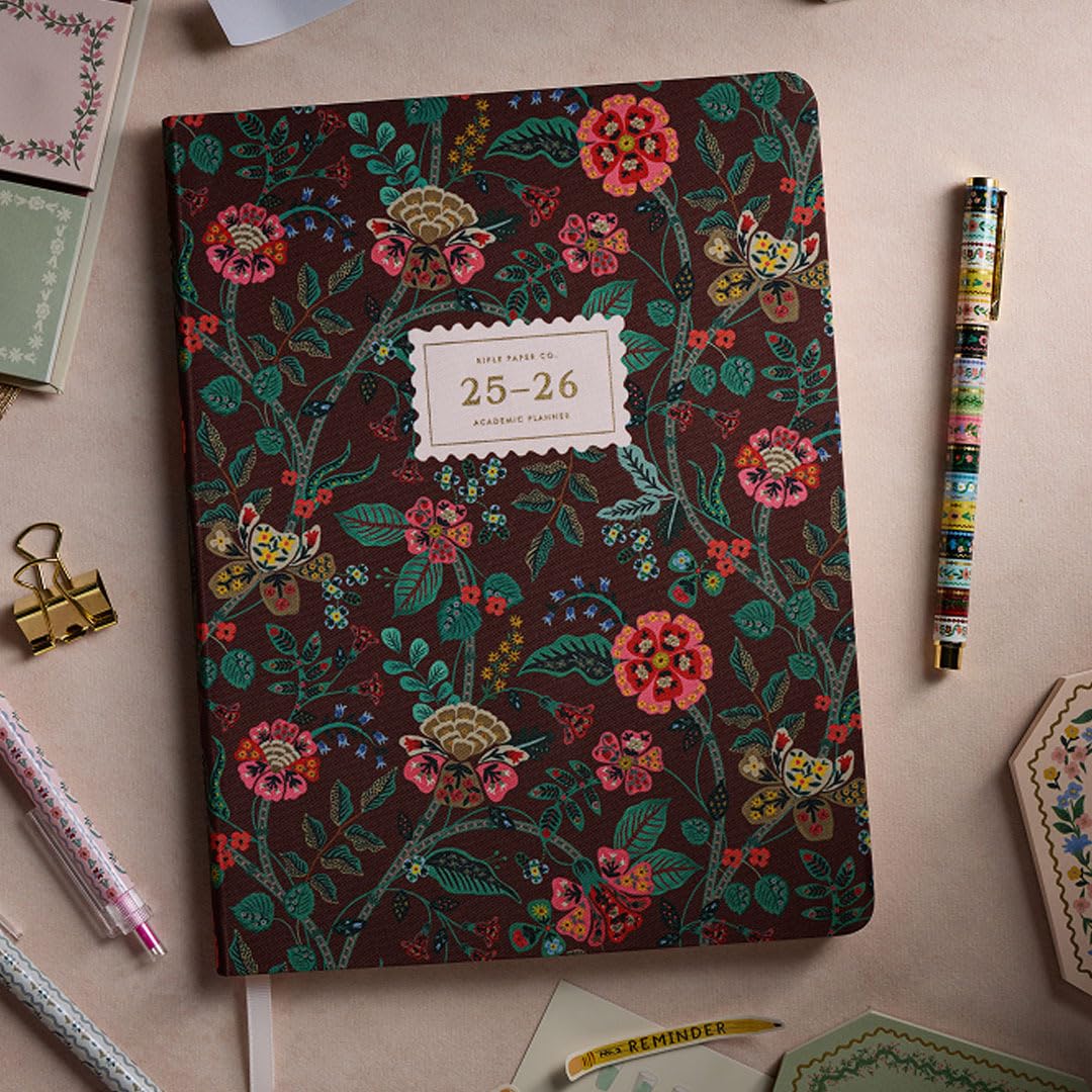 RIFLE PAPER CO. Gracie - Agenda scolastica 2026, 12 mesi, senza sforzo e bella pianificazione, pronta per il nuovo anno per insegnanti e altro ancora