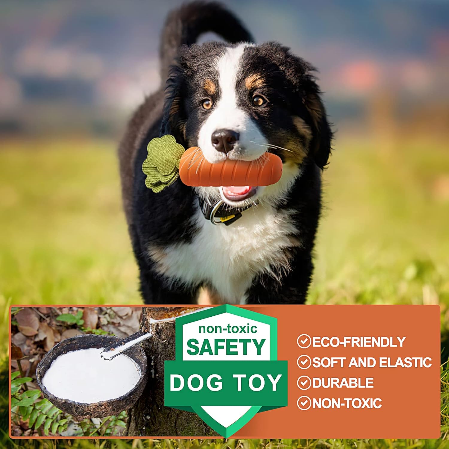 Pet Supplies : PETSTA Squeaky Dog Toys for Aggressive Chewer Large Medium Small Breed Dog, Tough Durable Dog Chew Toys with Non-Toxic Natural Rubber for Teething (Corn-Eggplant-Radish) : 