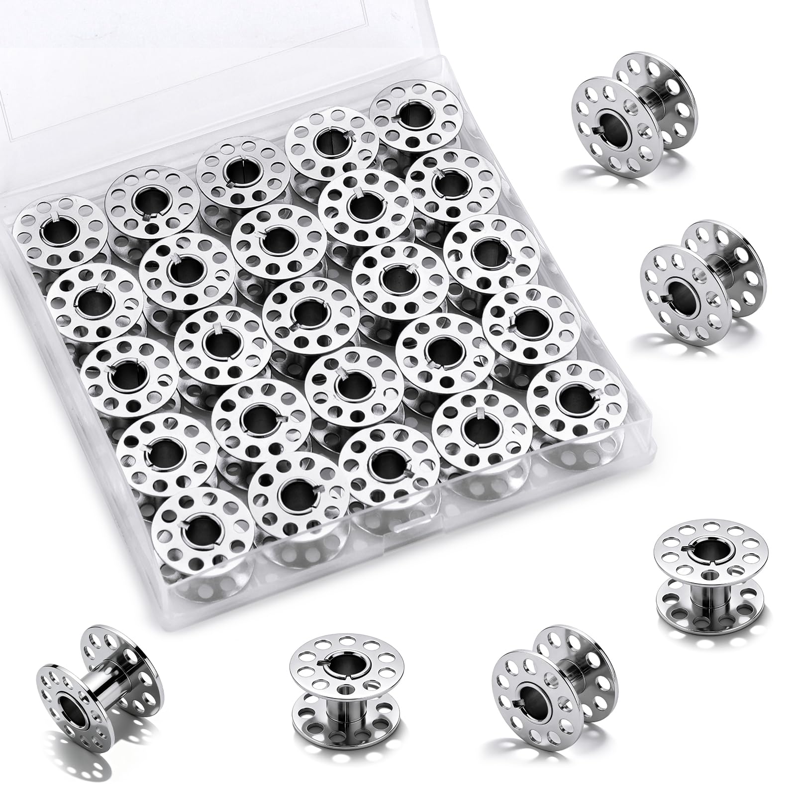 Doxiru 25 Pcs Durable Metal Sewing Machine Bobbins