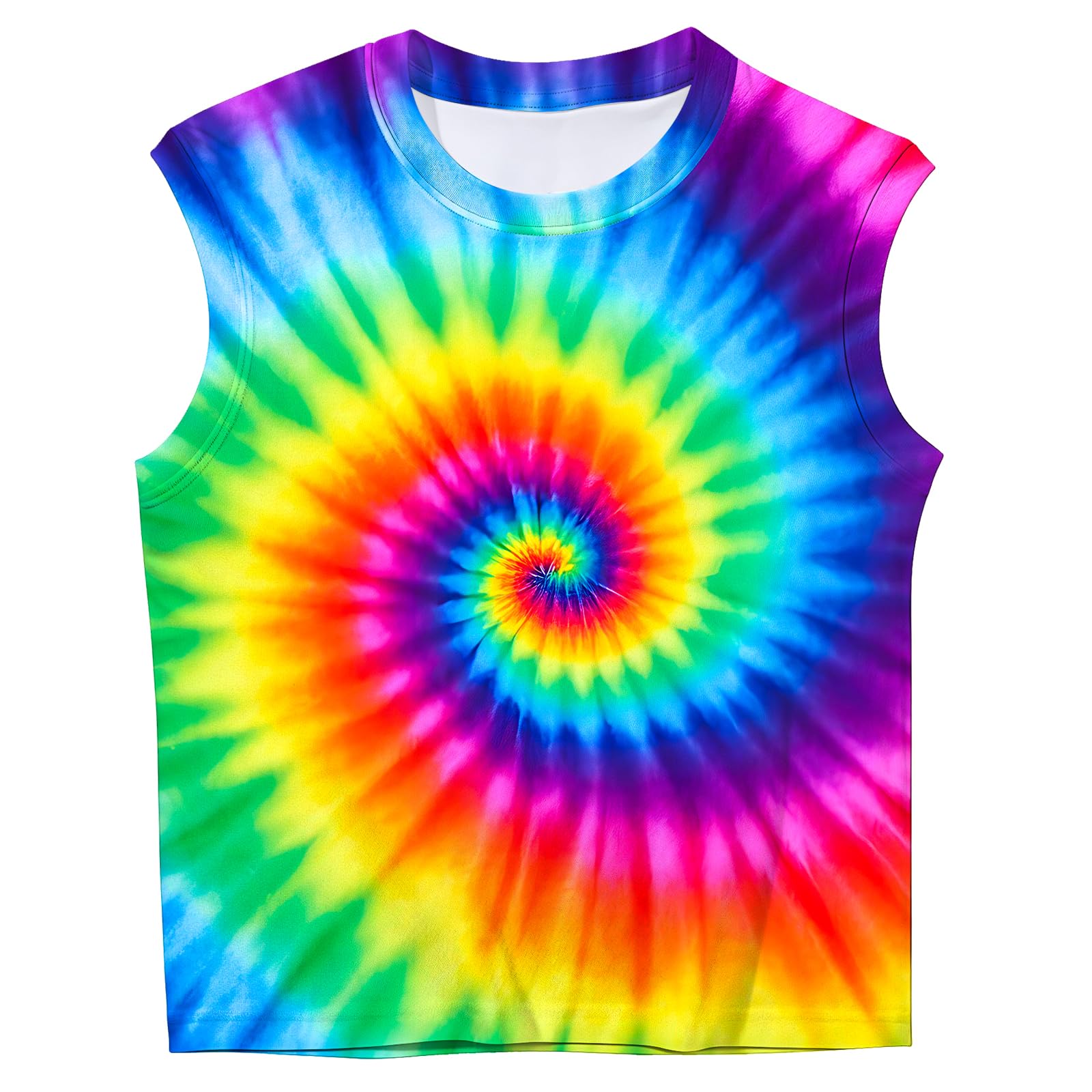 Kids Tie Dye Tank Top Sleeveless Summer Shirt 6-14 Years