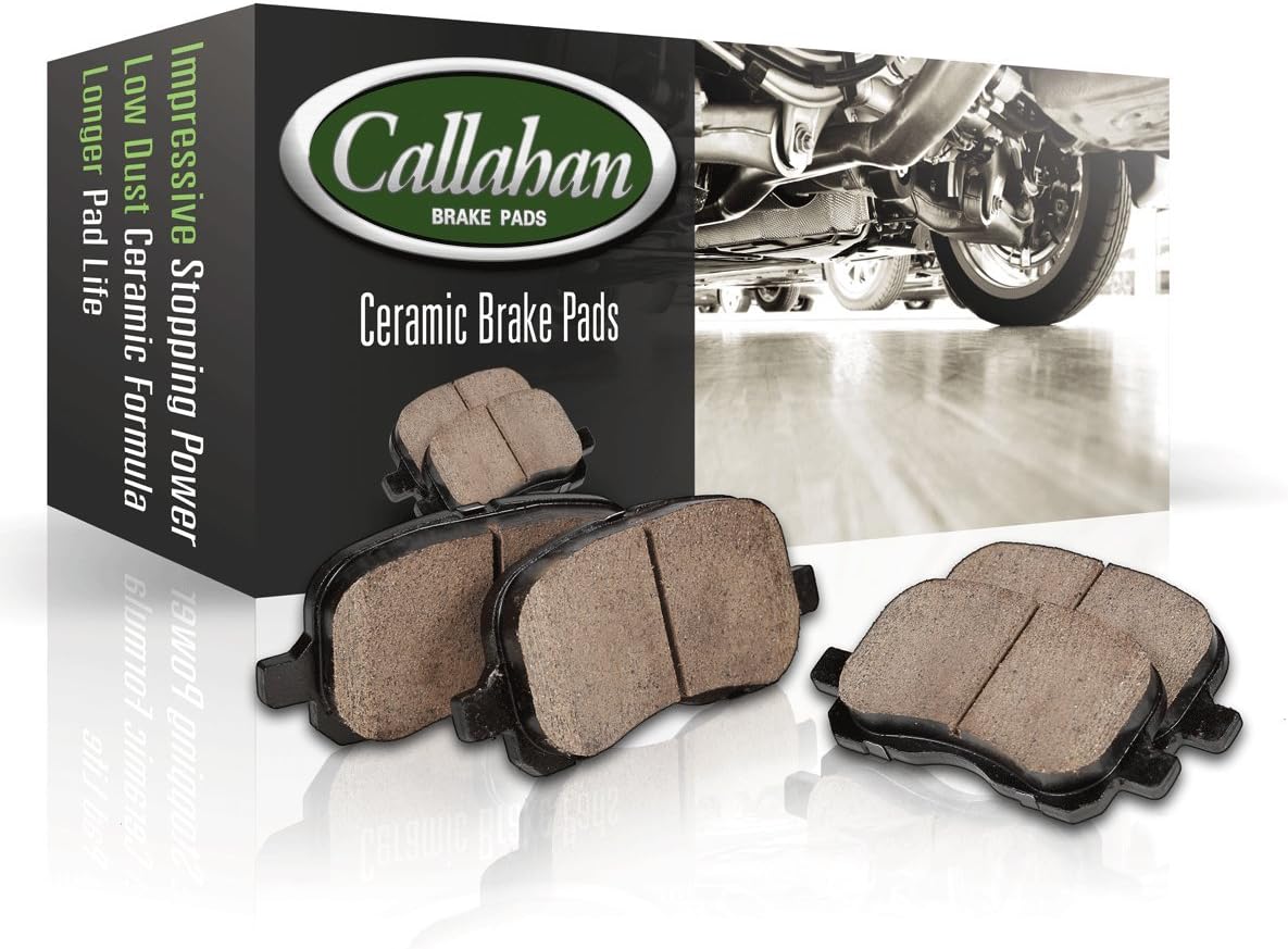Callahan Brake Parts Front Brakes For 1991 1992 1993 1994 1995 1996 1997 1998 1999 2000 2001 2002 Saturn SC1 SC2 SL SL1 SL2 SW2 Metallic Brake Pads