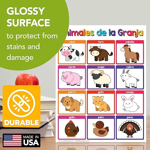 Miniatura 3 de Animales de la Granja - Carteles educativos en español para niños, animales de granja, aprendizaje en aula y educación en casa, ayuda visual y