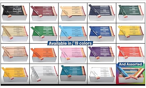 Miniatura 4 de Pencil Guy Lápices redondos impresos personalizados promocionales 144 a una caja. 19 color(es) para elegir!