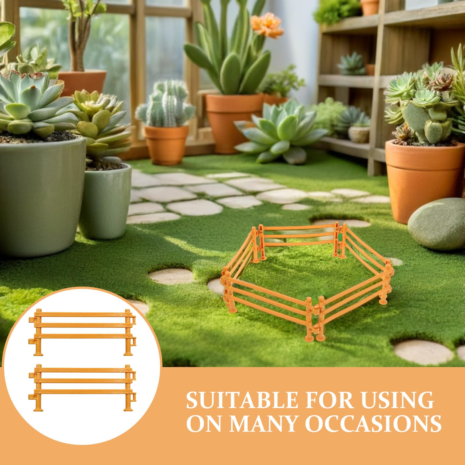 Lot de 60 clôtures Miniatures réalistes pour Maison de poupée, Jouets en Plastique - Accessoires de Jardin et Ferme