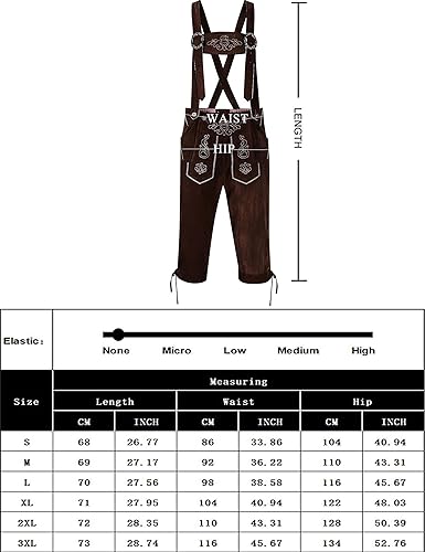 Miniatura 6 de GloryStar Lederhosen - Pantalones de cuero para hombre alemán bávaro para el Oktoberfest