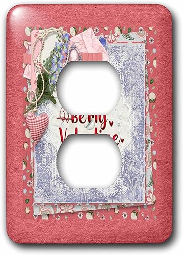 3dRose Image of Lovely Cameo, Heart, Love Birds, Lace, Flora,... - Light Switch Covers (lsp-378329-6)