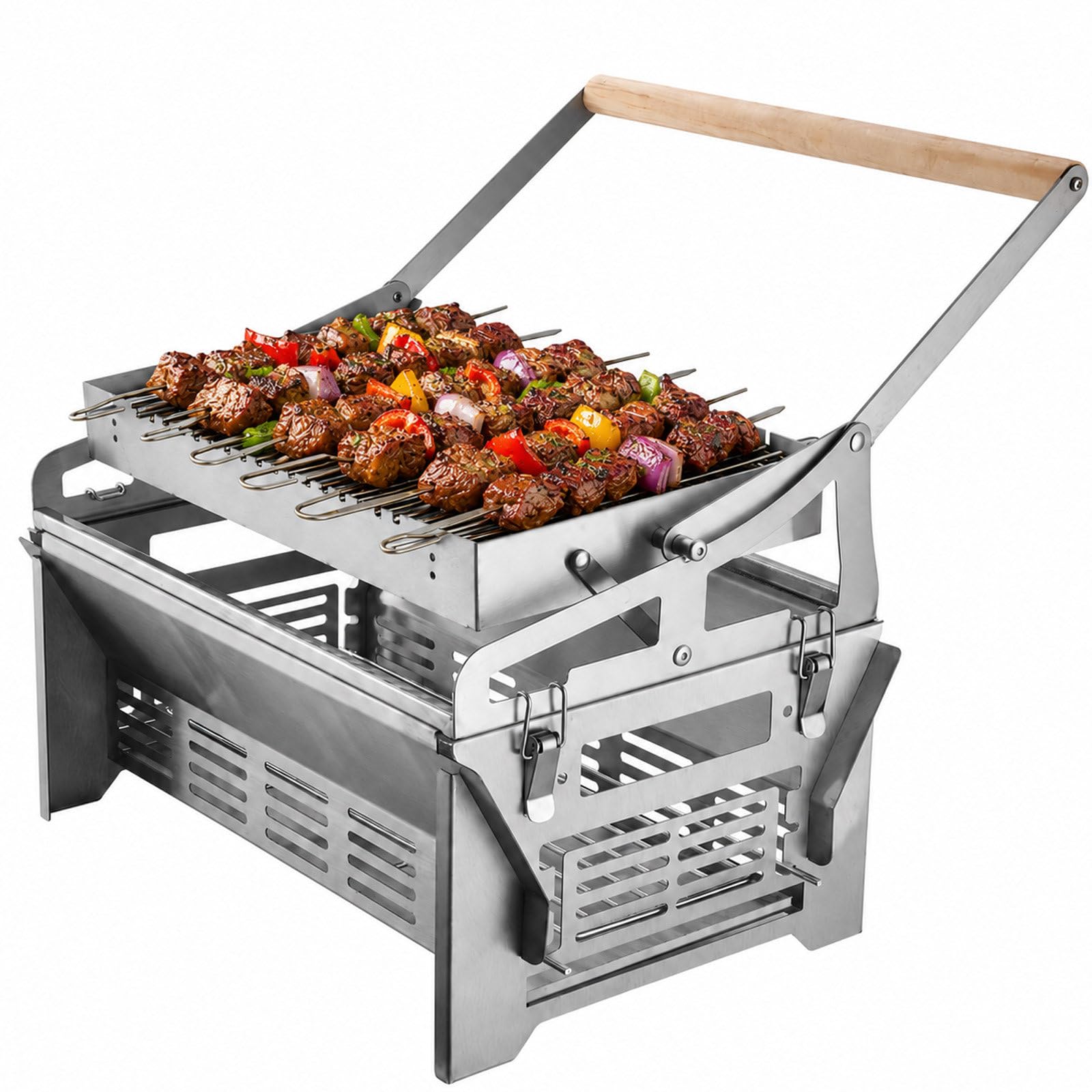 360° Flip-Over BBQ Grill with Detachable Stainless Steel Grate
