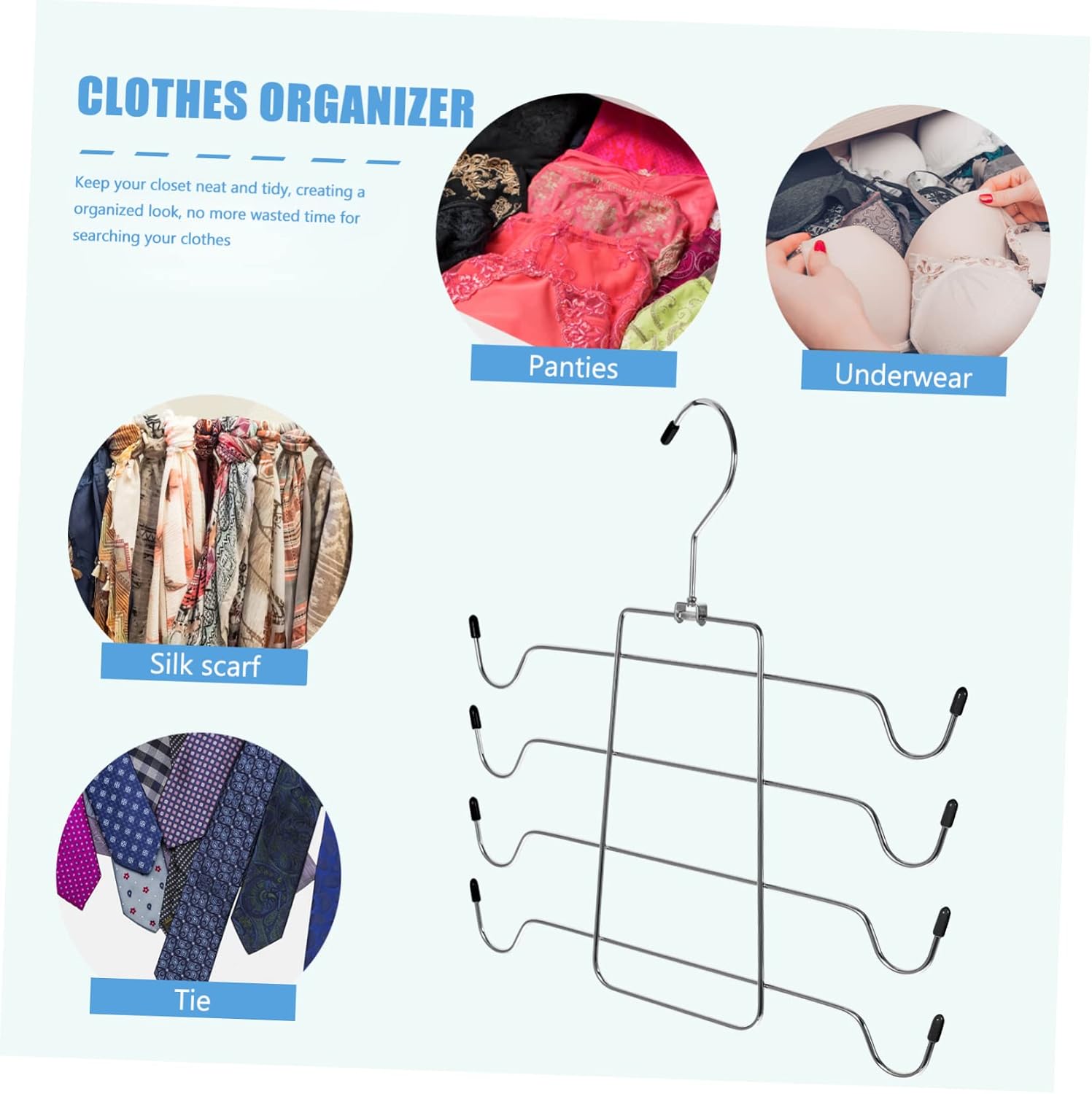 2pcs Holder Organizer Multi-Layer Closet Hanger for Women Underwear Non-Slip Material Space-Saving Design for Efficient Wardrobe Storage