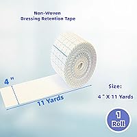 Vista 2 de Cinta de retención de vendaje no tejida, 4 pulgadas x 11 yardas, vendaje adhesivo suave, hipoalergénico y transpirable, cinta de vendaje de grado